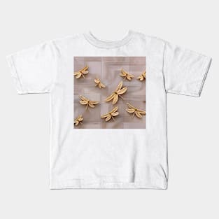 Golden Dragonflies Kids T-Shirt